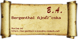 Bergenthal Ajnácska névjegykártya